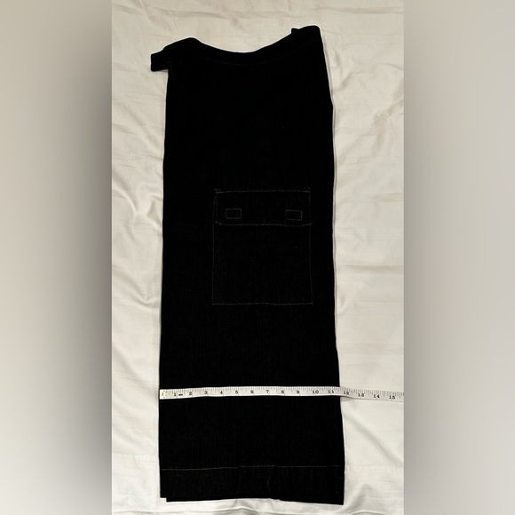 NWOT Vintage CLUB MONACO Women's Blue Dark Wash Wide Leg Cargo Crop Jeans Sz 8 - Picture 10 of 12